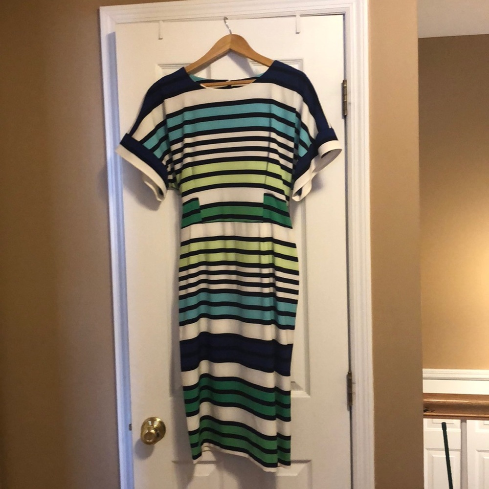 New York & Company Dress Multi Color Size Medium